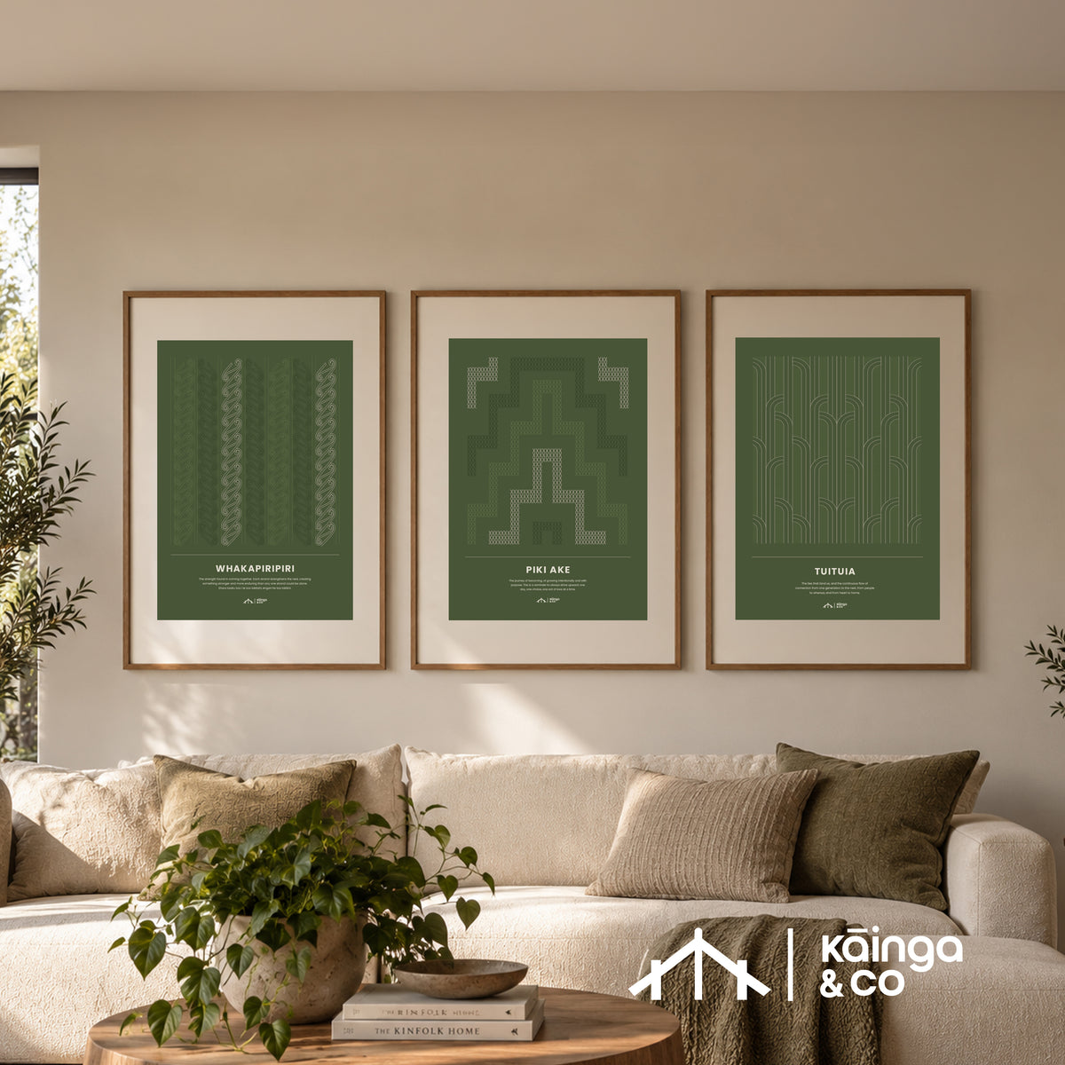 Tūāpapa Prints - Te Papanui Green | Digital 3 Piece Art Set