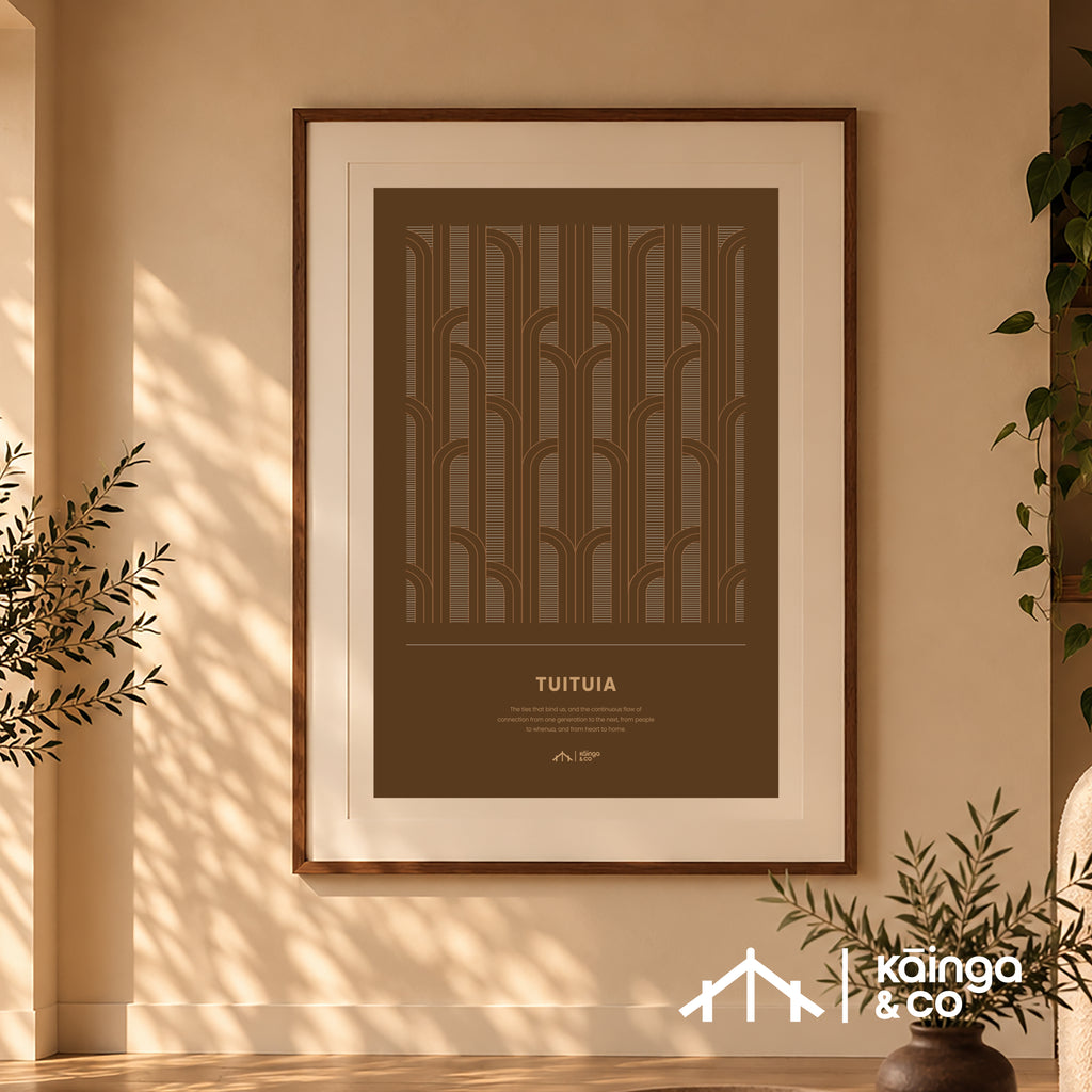 Tūāpapa Prints - Papatūānuku Brown | Digital 3 Piece Art Set